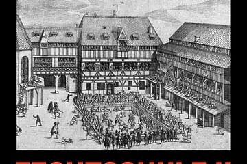 Das Bild zeigt eine Fechtschule in Nürnberg im Hof